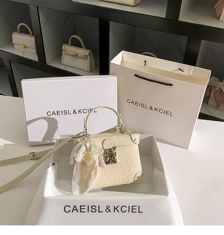 

High Quality Fashion Striped Square Box Textured Women Handbag Luxury Female Clutch Purse Casual Bag Shoulder Messenger Bag