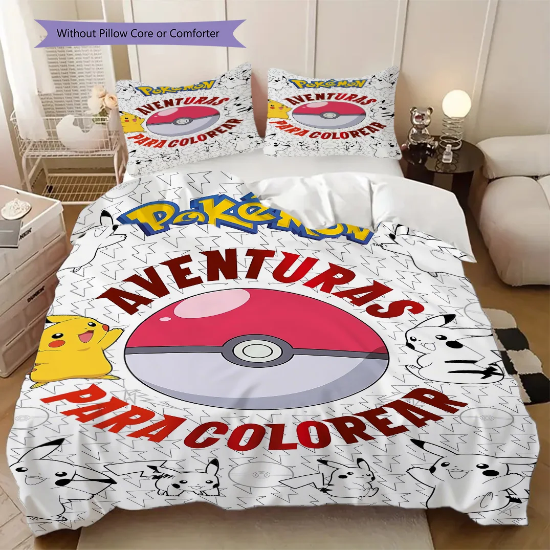 Anime Pocket Monster Print Soft Comfortable Duvet Cover, Children's Bedding Set Gift, Various Sizes Available LXR119