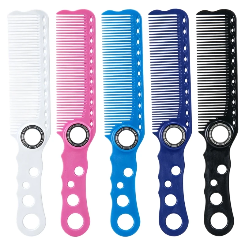 652C Hair Styling Comb with Circular Handle Cutouts, Bearing Joint, and Closely Set Teeth for Everyday Hair Arrangement