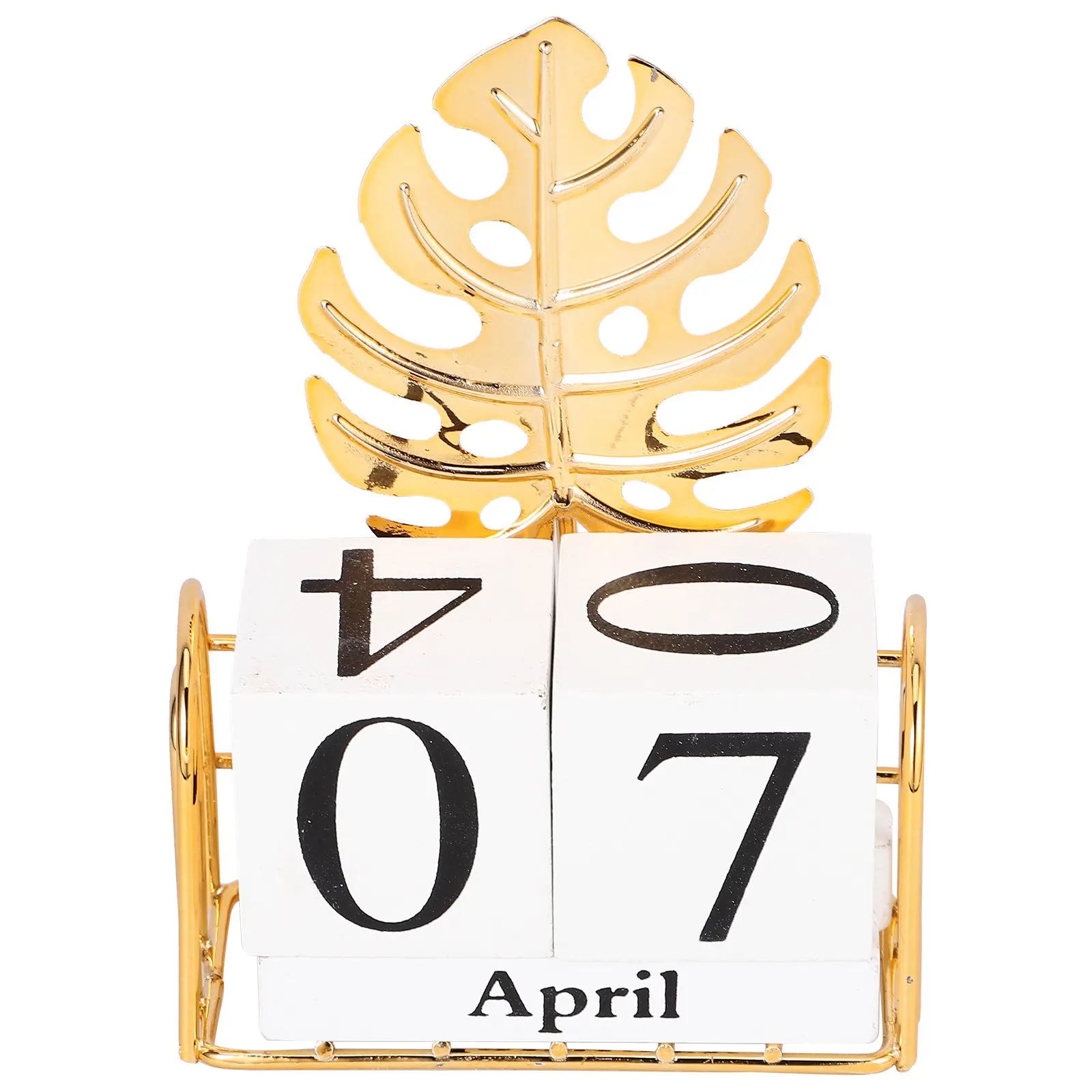 

1Set Wood Calendar Block Desktop Table Perpetual Calendar Decorative Office Supply Elegant Supply