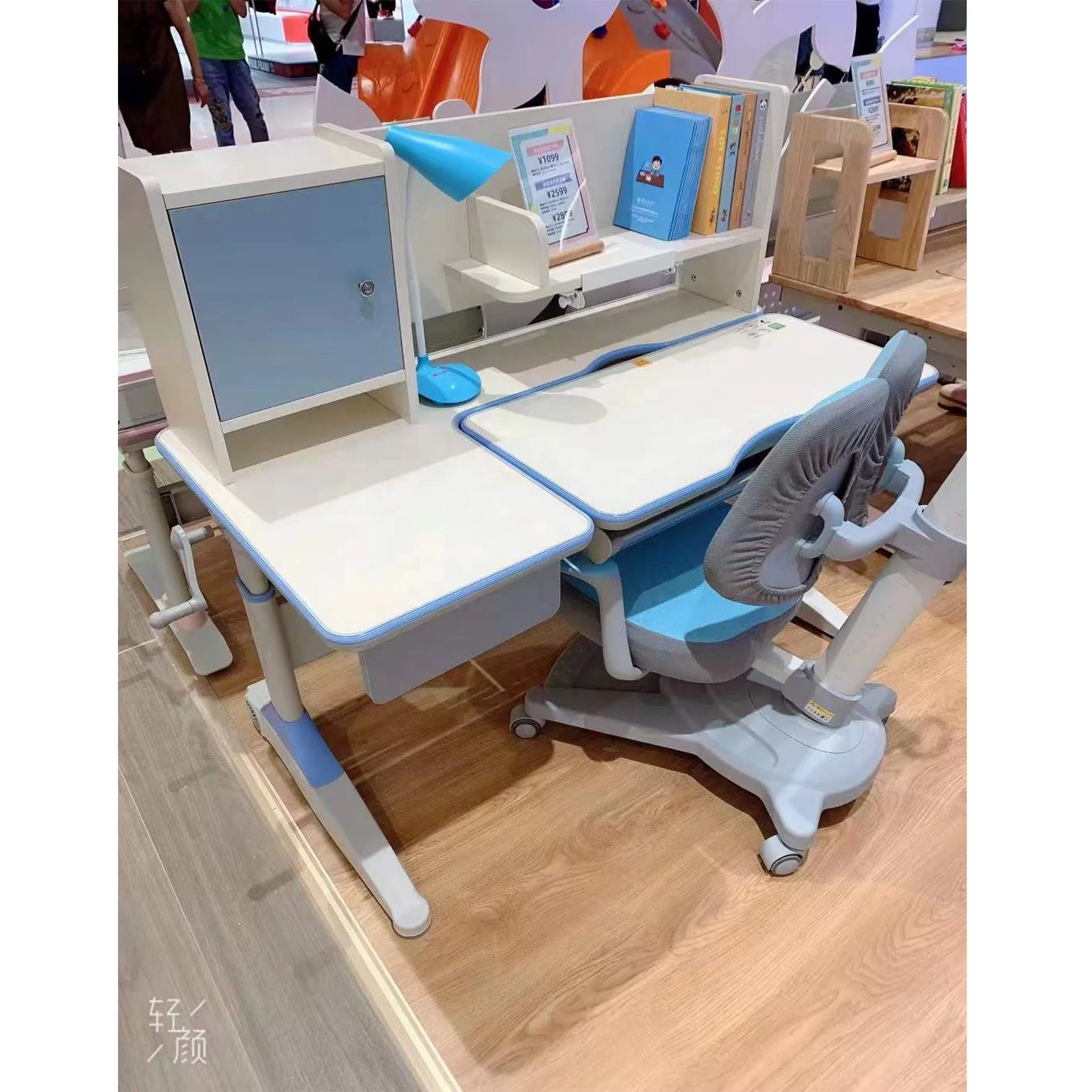 

kids school height adjustable child study table and chair