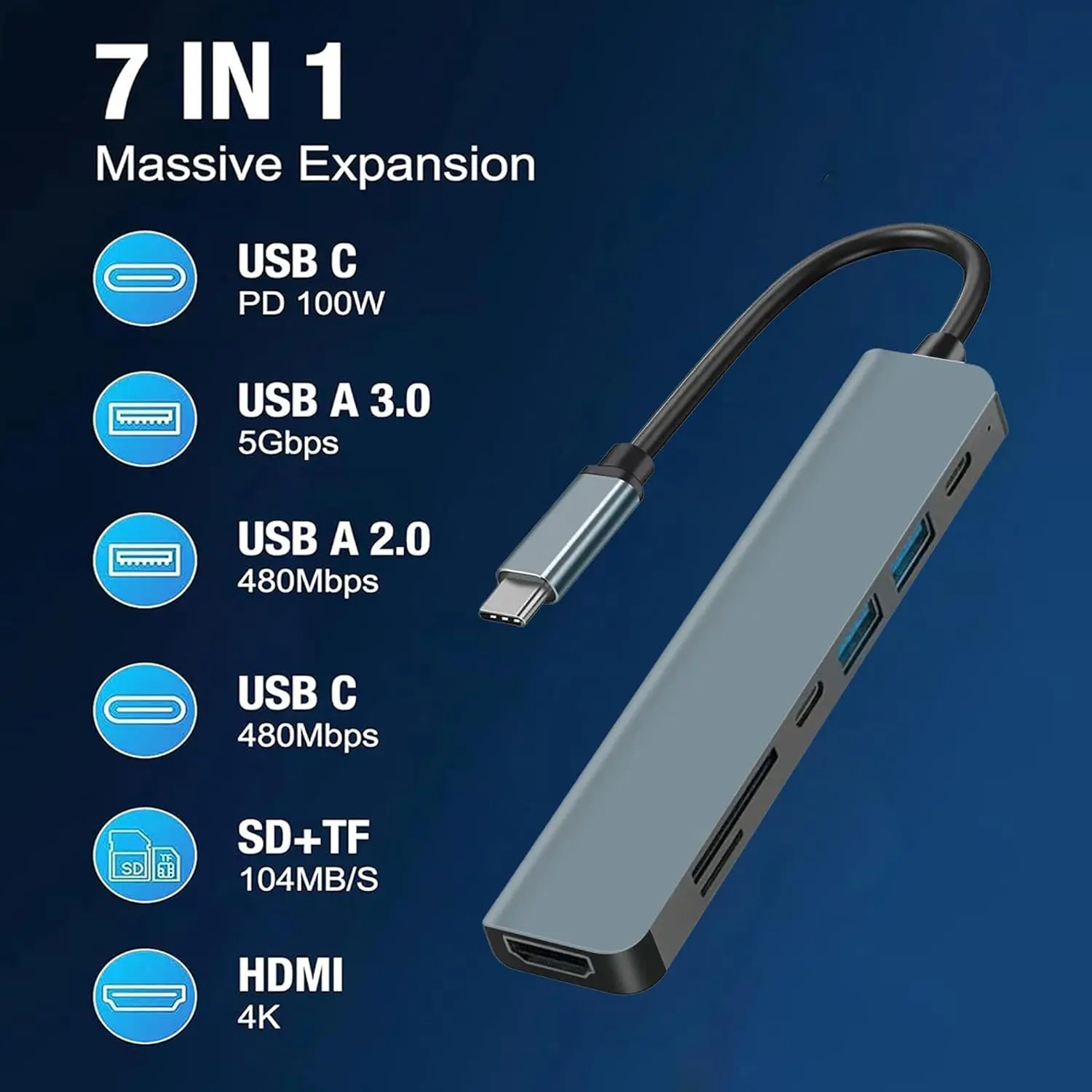 USB 8 In 1 Type C 3 1 To 4k HdTV Hub Adapter With Sd Tf Rj45 Card Reader Pd Fast Charge For Macbook Notebook Computer