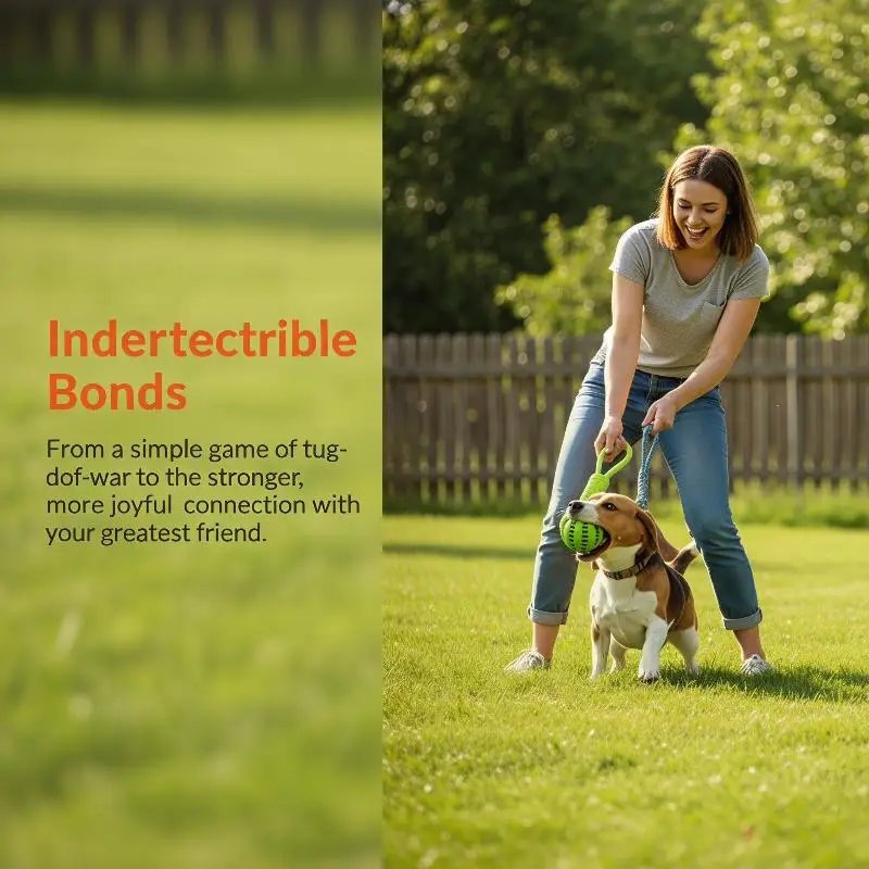 @*Interactive Chew Toy with Rope for Dogs Food Leak Ball Promotes Better Dental Care
