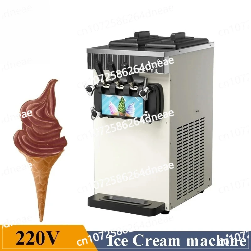 

Soft Serve Ice Cream Machine with 3 Dispenser 220V Yogurt Soft Ice Cream Making for Snack Dessert Shop