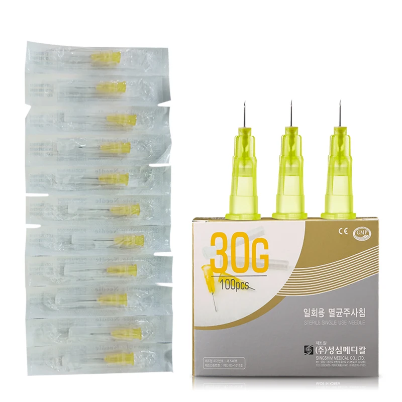 Korean Technology 30G 32G 34G 3/13/25mm Disposable Needle 10-100pcs Sterile Stainless Steel Sharp Tip Needles