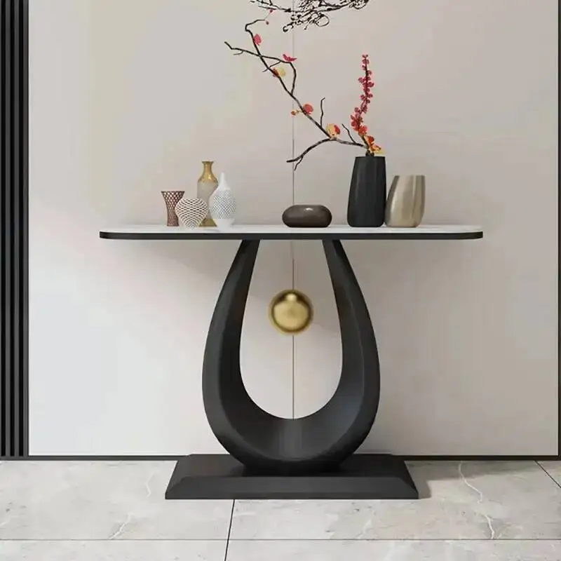 

Элегантный и стильный пристенный столик для прихожей: уникальный, модный, портативный, роскошный угловой столик в минималистичном скандинавском стиле. Консольный столик для прихожей. Мебель.