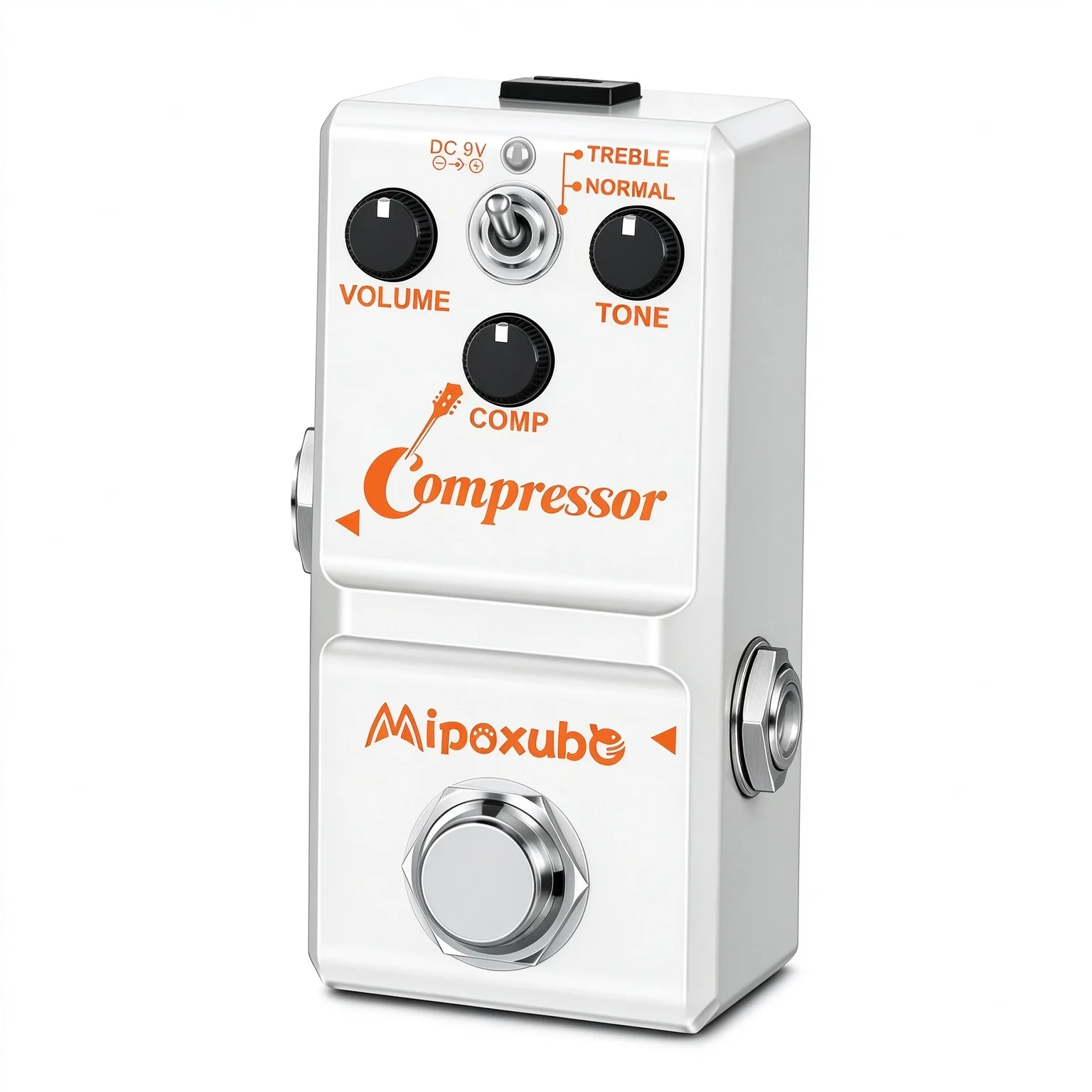 Mipoxube Tiny COMP Compressor Guitar Pedal 2‑Mode Treble/Normal Compression Effect Pedal Metal Mini Stompbox for Guitar & Bass