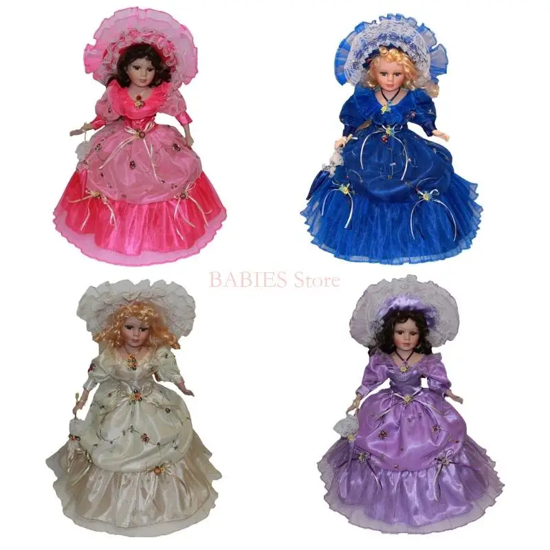 C9GB 16inch Victorian Porcelain Female for Room Decors Great Gift for Kids Collectable Gift Decorative Ceramic