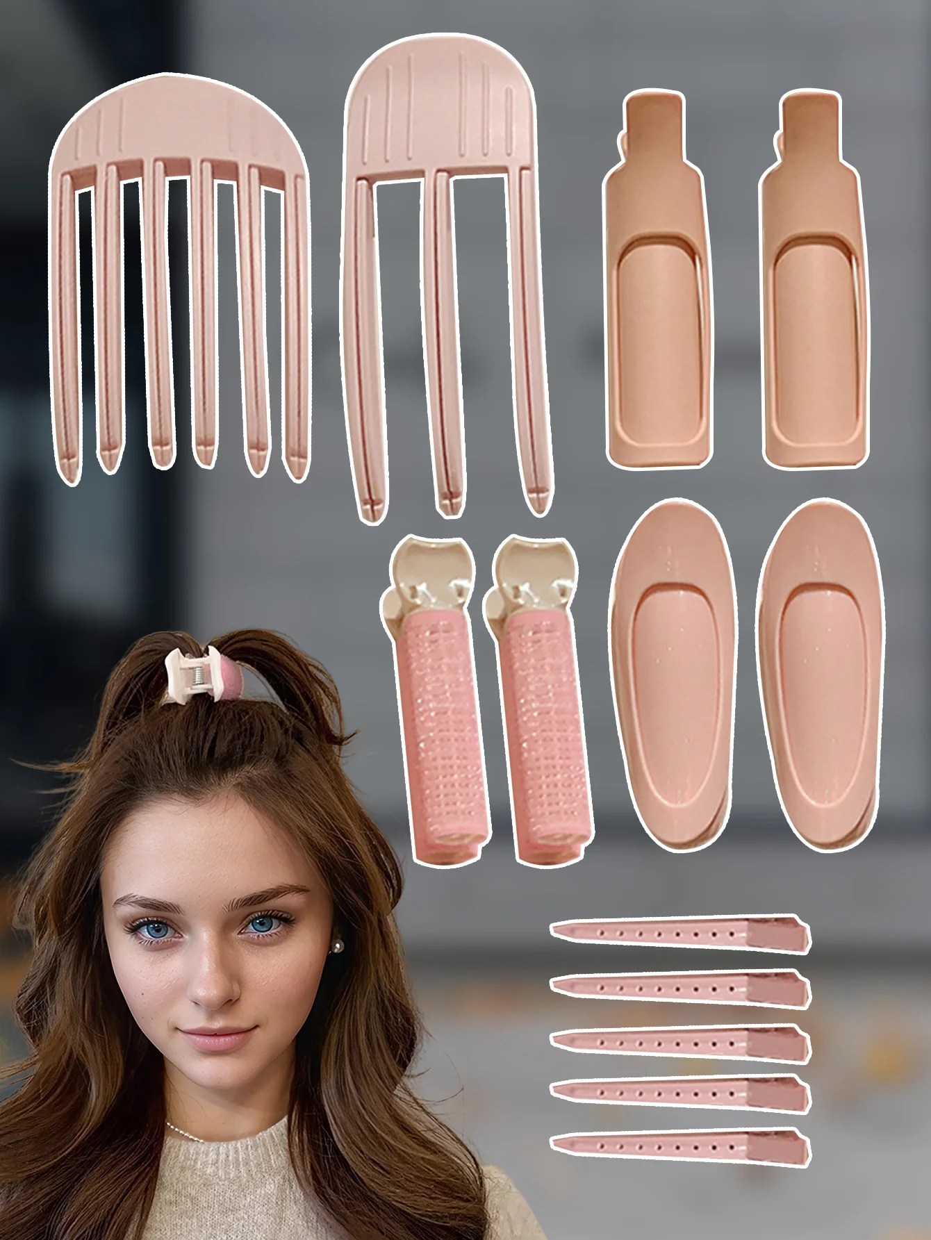 

1/2/13Pcs Women's Simple High Skull Hair Accessories Fluffy Hairpin Side Bangs Makeup Styling Seamless Duckbill Hairpin