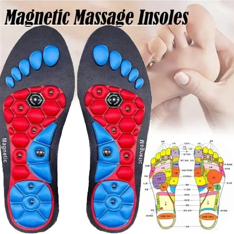 Akupressur-Einlegesohlen, Männer und Frauen, Fußmassage, Sport, Magnetfeldtherapie-Einlegesohlen, lindern Müdigkeit, orthopädische Akupressur-Einlegesohlen