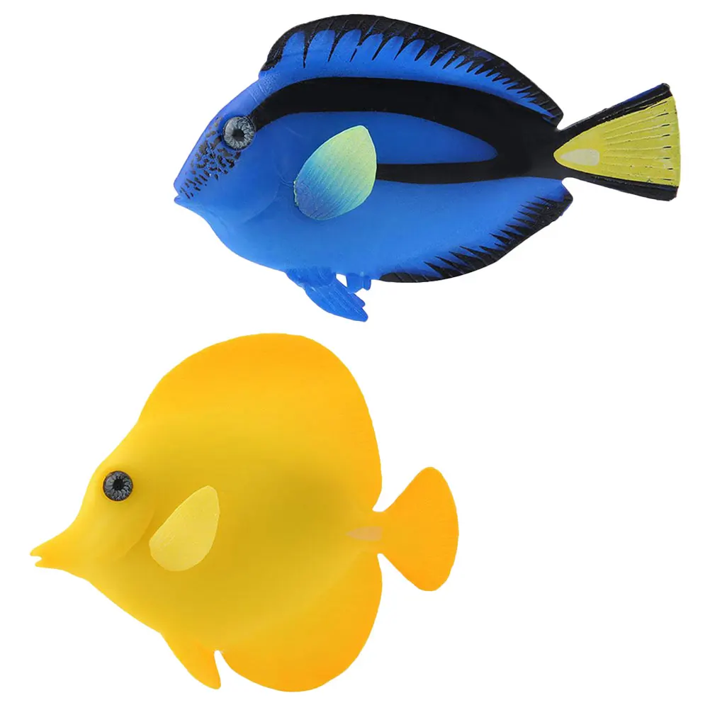 

2 Pcs Artificial Fish Decorative Model Lifelike Silicone Craft for Aquarium Tank Resistant Abrasion Fish nament Pet Supplies