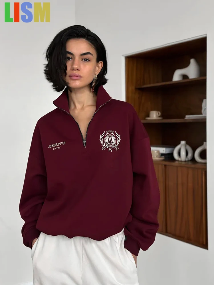 

LISM women's winter clothes y2k hoodies sweatshirt 2025 Turn-Down Collar Hoodie,Sporty Hoodies,Zipper Hoodies