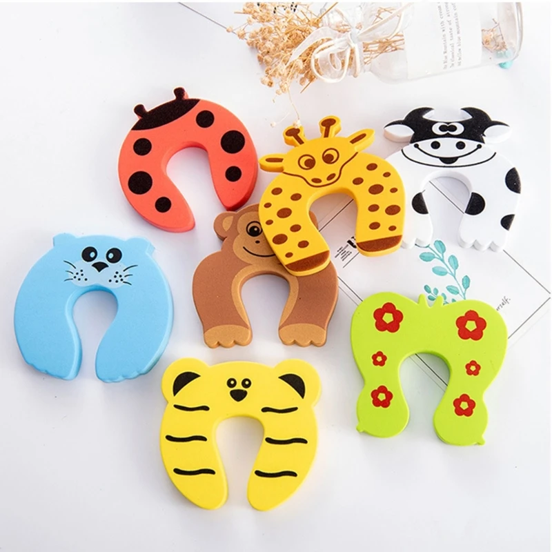 Baby Safety Protectors Cartoon-design Safety Door Lock Baby Card Lock Newborn Care Child Finger Protector Easy Installs