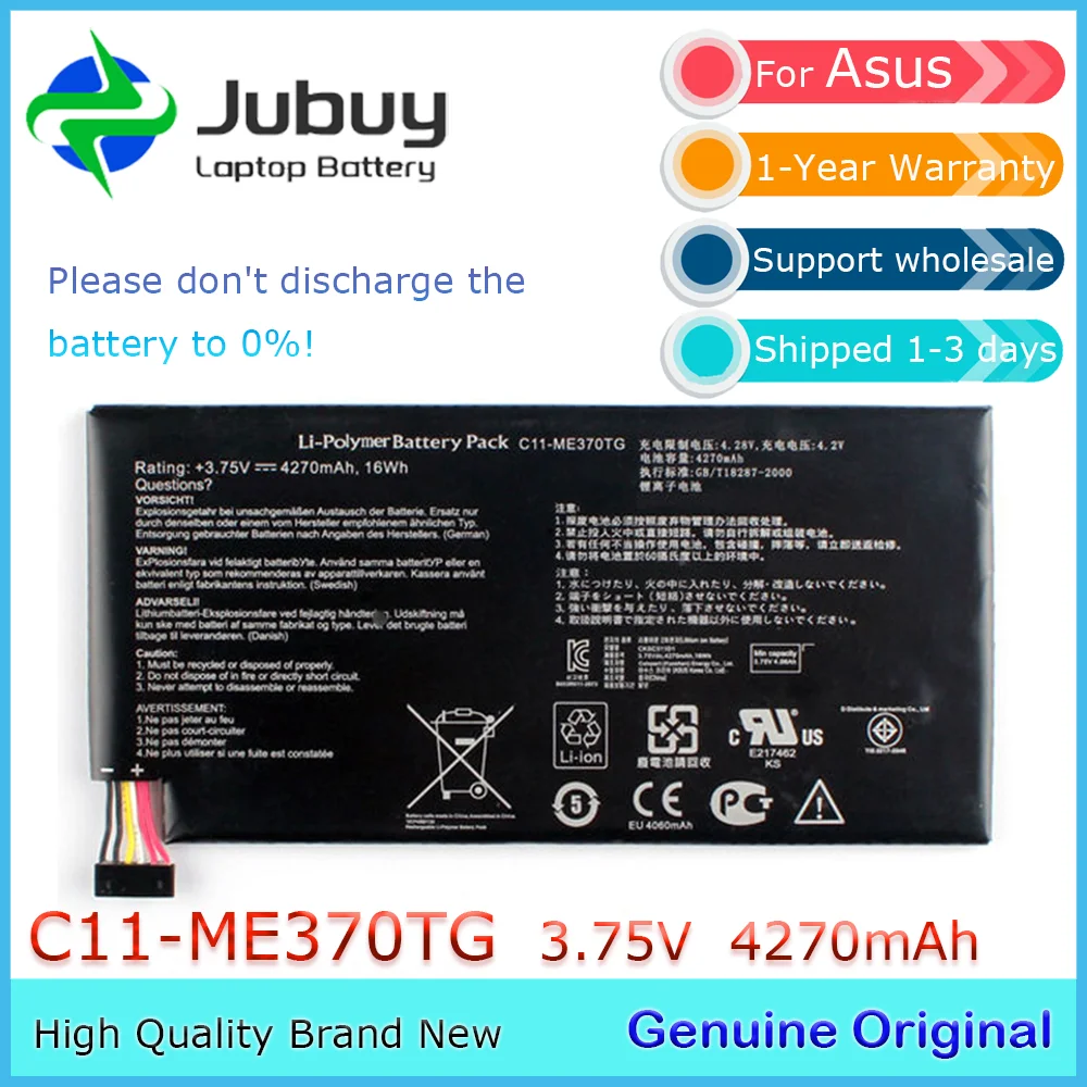 C11-ME370TG 3.75V 4270mAh Original Laptop Battery for Asus MeMo Pad ME172V Google Nexus 7 Table PC CII-ME370TG