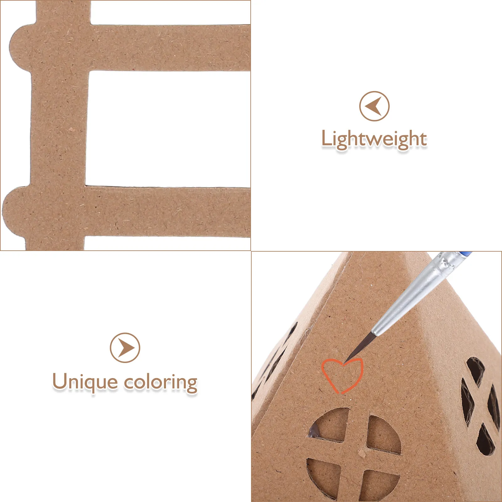 1 Set de Kit de Casa de Cartón en Miniatura para Ensamblaje DIY, Manualidades Seguras y Divertidas para Niños, Área de Juego Decorativa, Casa de Juegos de Cartón para Niños