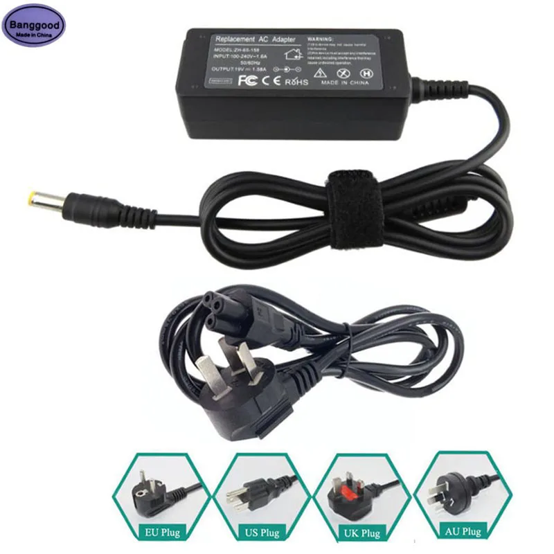 

19V 1.58A 5.5*1.7mm 30W Laptop Charger w/ AC Power Cable for Dell Inspiron Mini 9 10 PP19S PP39s 1210 1010 Acer Aspire One D255