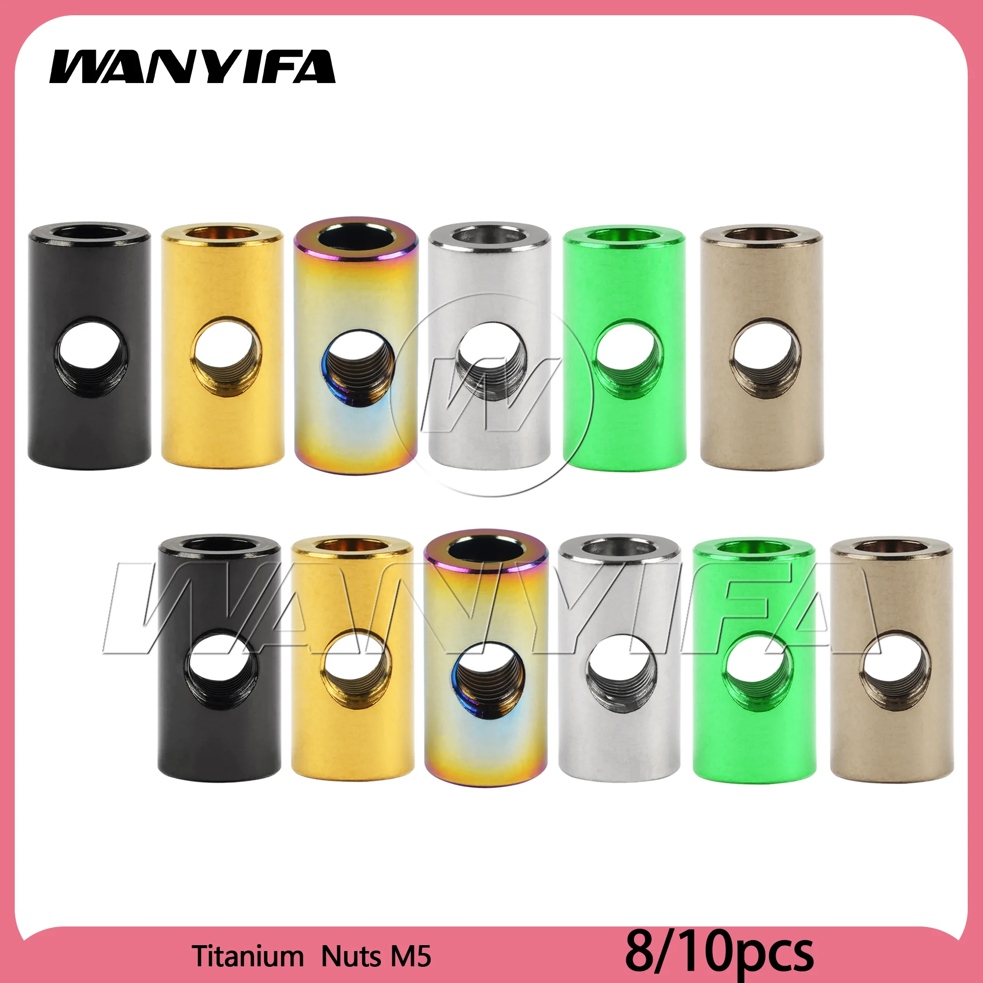 

Wanyifa 8/10pcs Titanium Nuts M5 Bicycle Sitting Rod Seat Post Fixed Nut Bike Seat Cross Hole Barrel Nuts