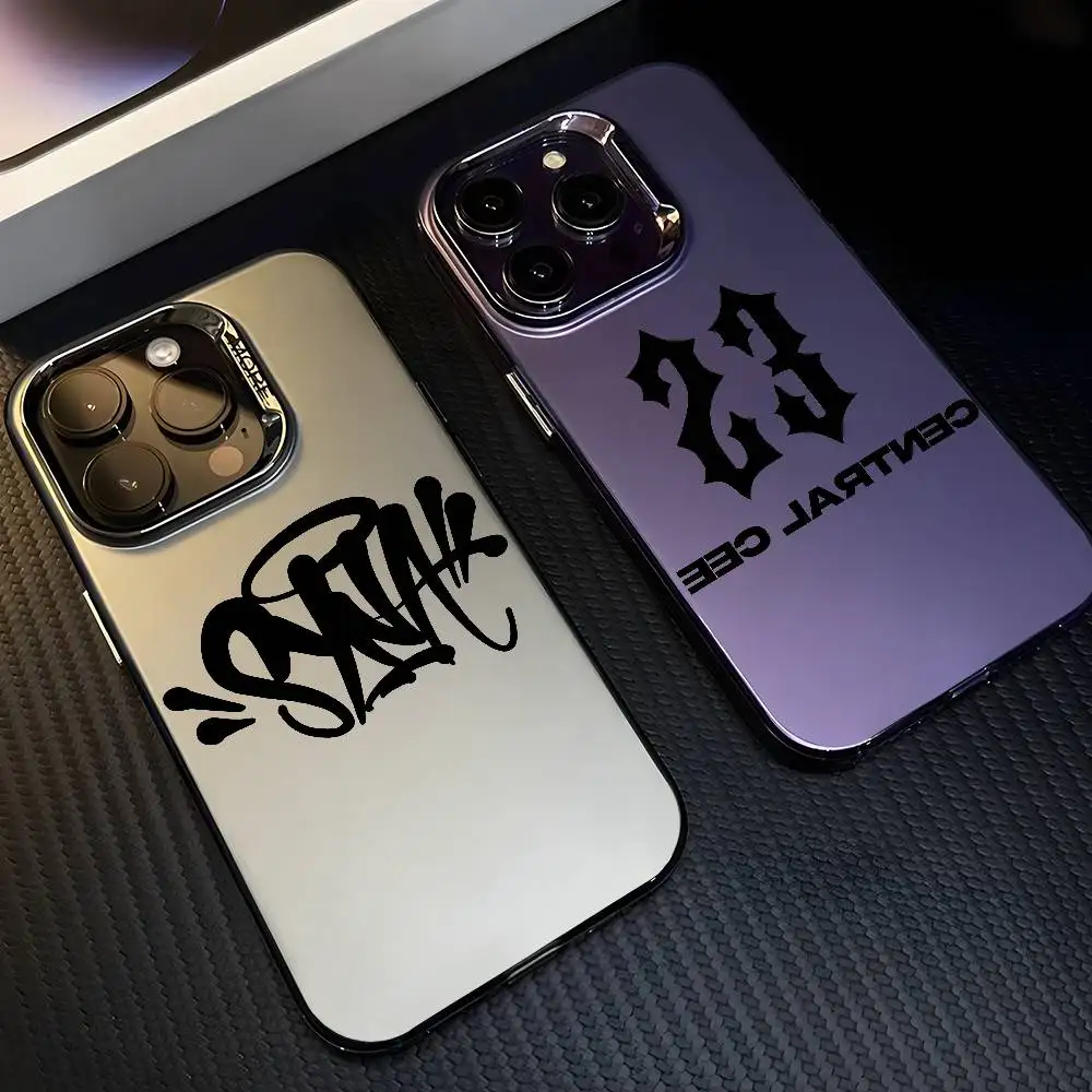 Etui na telefon iPhone 17 16 15 14 13 12 11 Pro Max z motywem rapera C-Central Cee, czarno-fioletowe, matowe, laserowe, metaliczne, aurora, funda