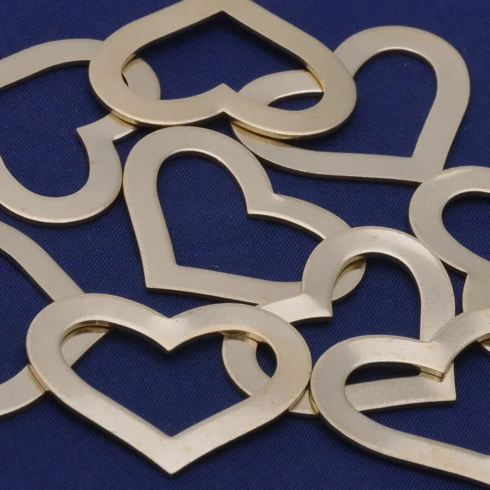 

20pcs1 1/4"*1"（32*25mm）tibetara® Brass Heart Washer FANTASTIC SHINE,Jewelry tags,18 Gauges-10132350