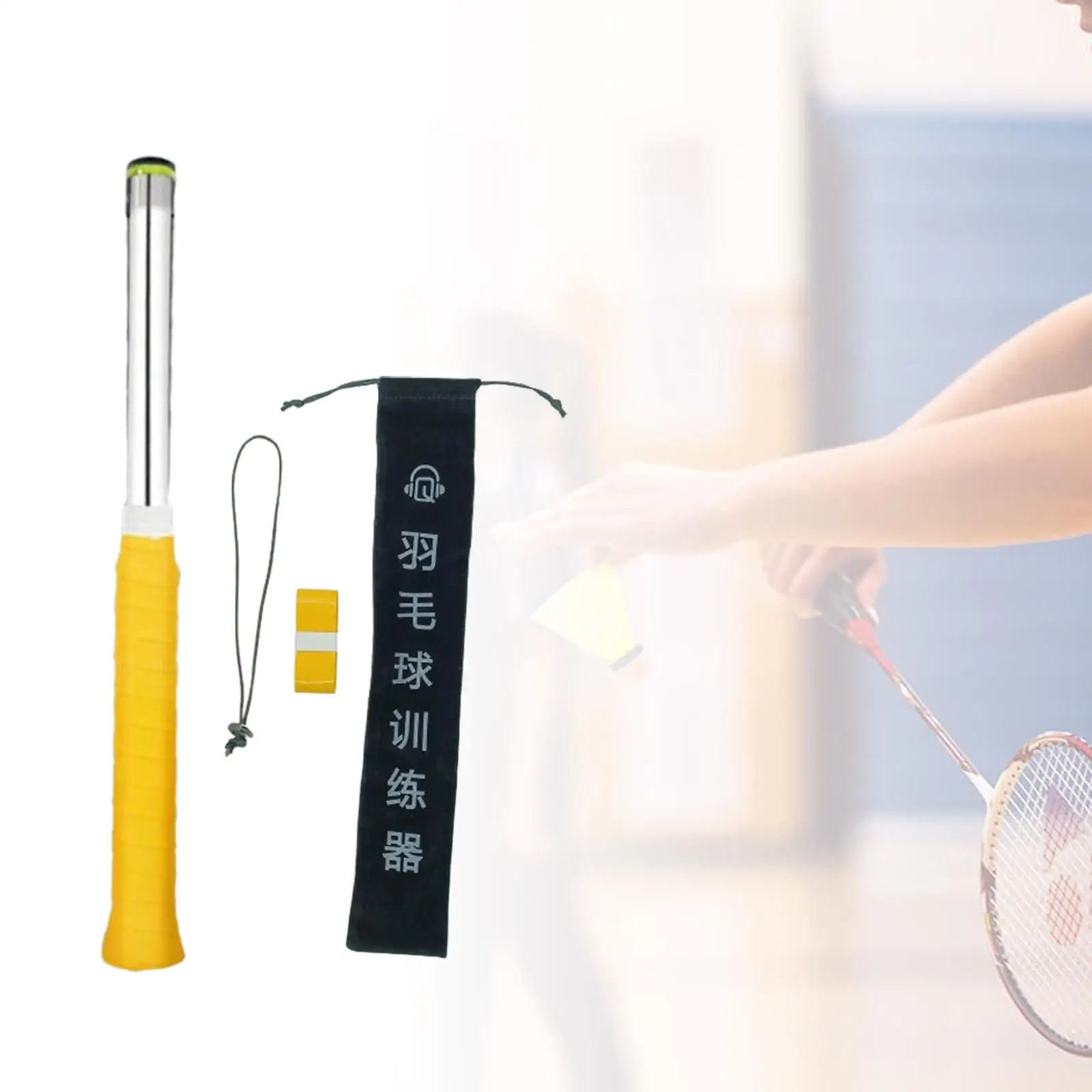 Badminton Racket Swing Trainer Auxiliary Tool Practice for Strength Flexibility and Tempo with Sound Badminton Training Tool