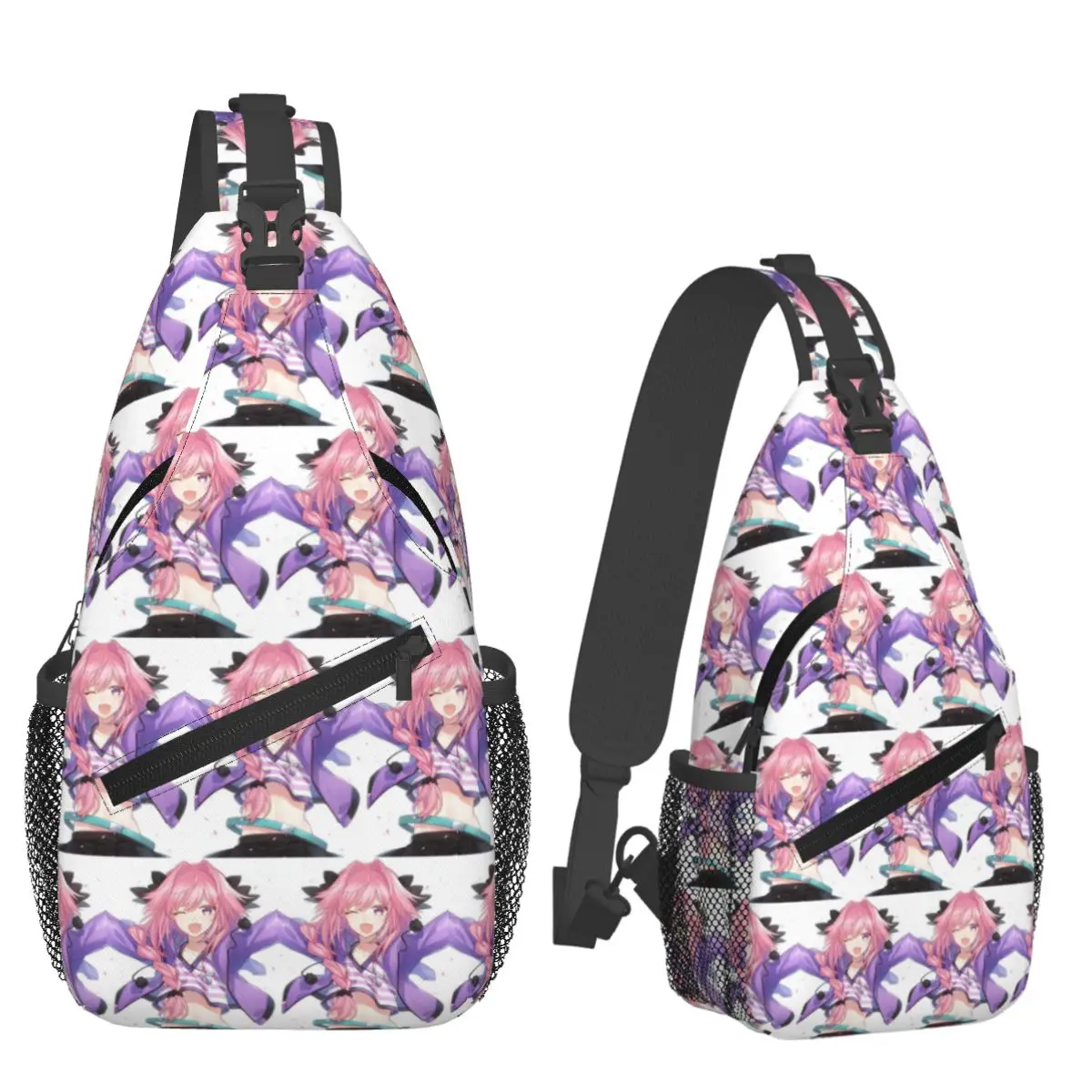 Fate Apocrypha Astolfo Anime Chest Bag Men Sling Crossbody Backpack Chest Bag Travel Hiking Daypack Shoulder Bag