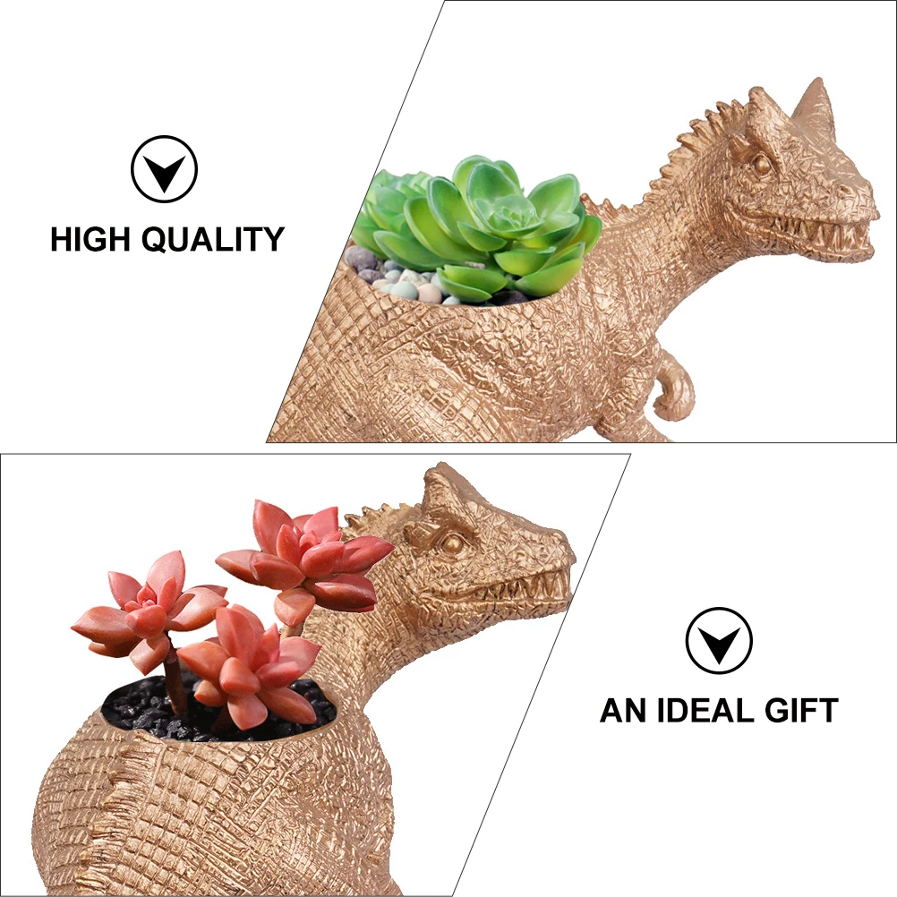 

1pc Resin Flowerpot Dinosaur Modeling Desktop Planter Container Unique Creative Succulent Pot Decor