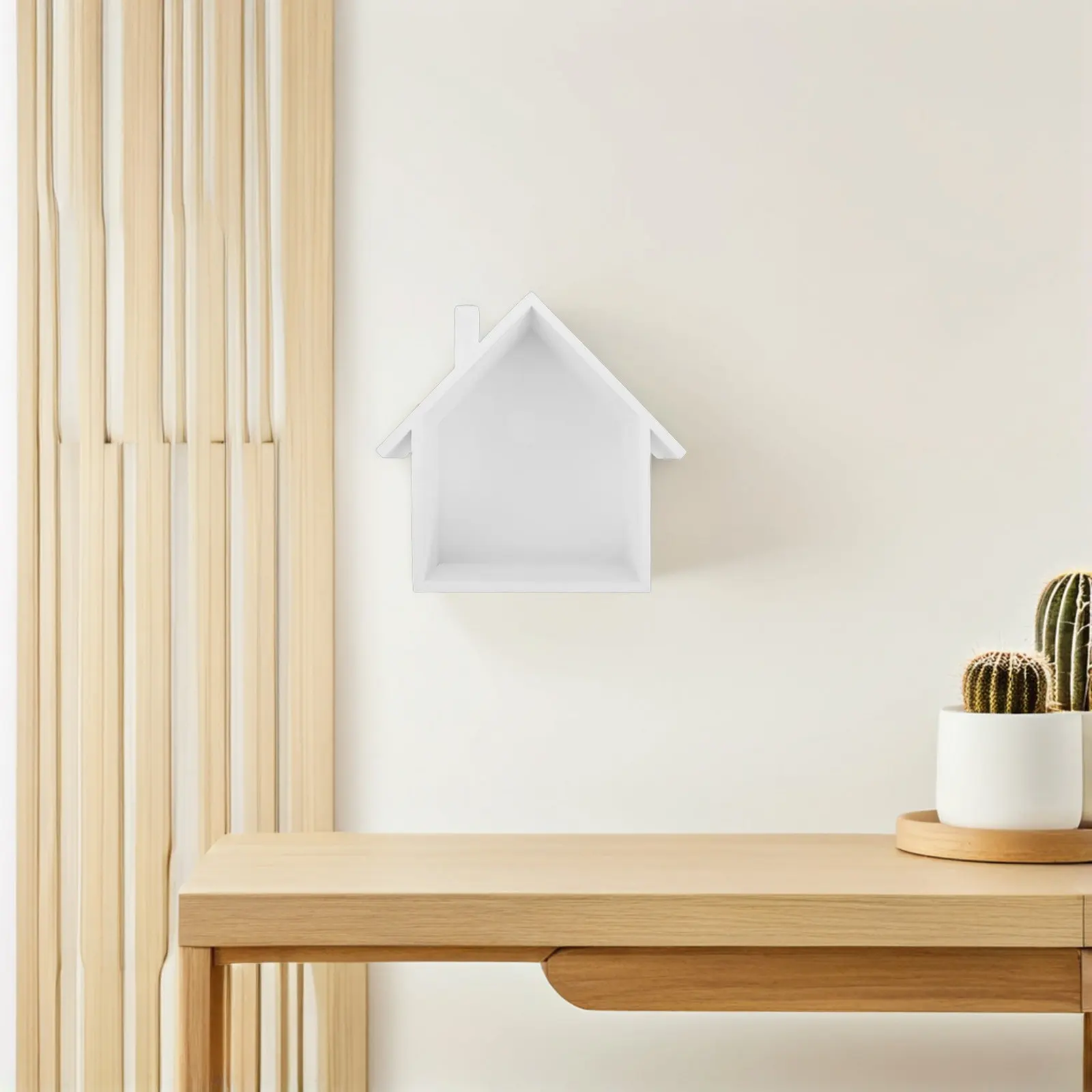 House Shaped Floating Shelf Wood Wall Mounted Rustic Storage Display 24x7.80cm Farmhouse Kitchen Bathroom Bedroom Wall Hanging