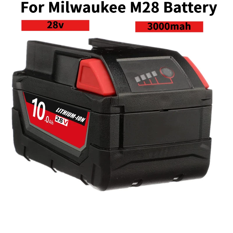 

New 28V 3.0Ah M28 Battery Li-Ion Replacement 3000mah Batteries for Milwaukee 28V M28 48-11-2830 0730-20 Tool Battery