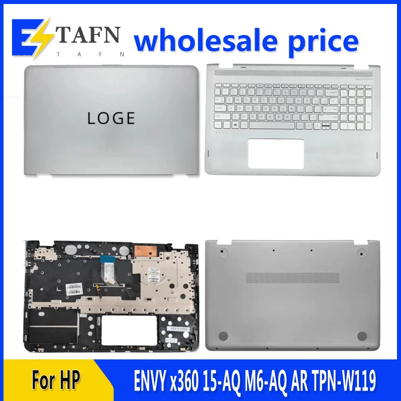 

New For HP ENVY x360 15-AQ M6-AQ AR TPN-W119 Laptop LCD Back Cover Front Bezel Upper Palmrest Bottom Base Case Keyboard Hinges