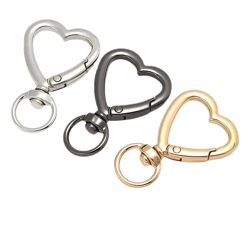 6/15/30Pcs Heart Keychain Set with Spring Snap Hook Valentine's Day Gift for Keys Backpack Luggage Tag Bulk Charms Accessories
