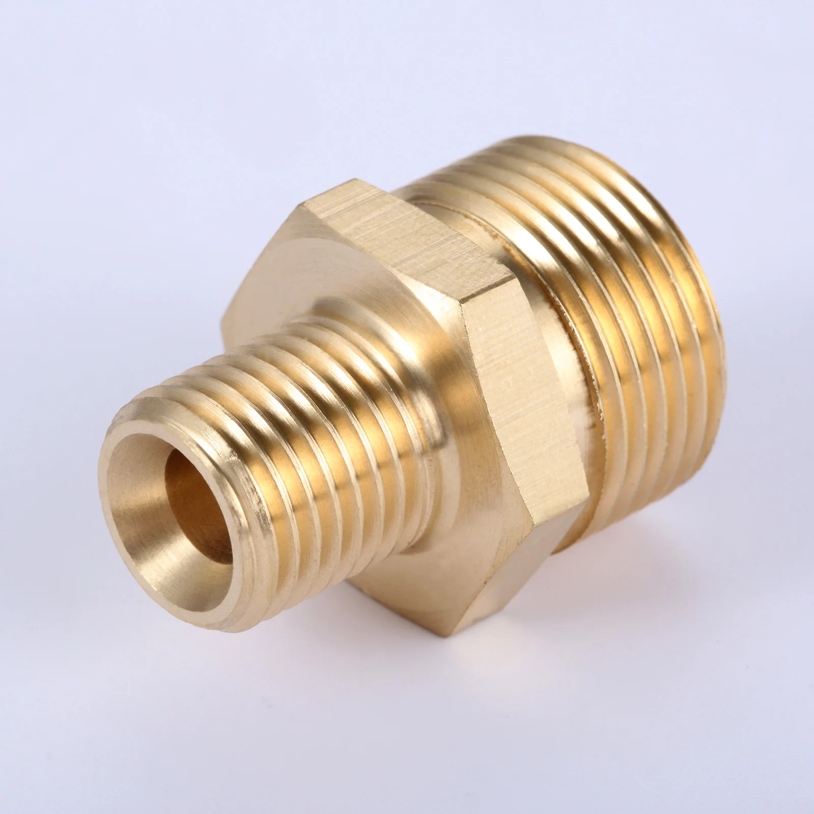 Brass Pressure Washer Adapter Brass Quick Connector M22x1.5 Male + M14 Male for Snow Foam Lance and High Pressure Washer