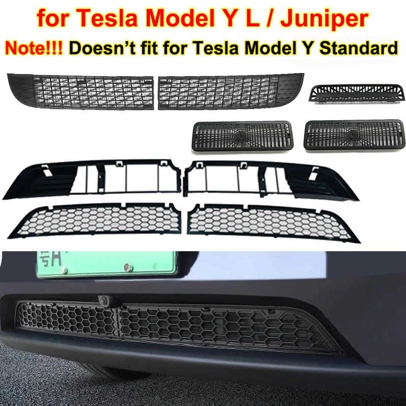 Para Tesla Model Y L 2026 Rede Anti-Insetos para Para-choque Dianteiro Inferior Juniper 2025 Capa Protetora Contra Poeira para Grelha Interna de Ventilação Entrada e Saída de Ar
