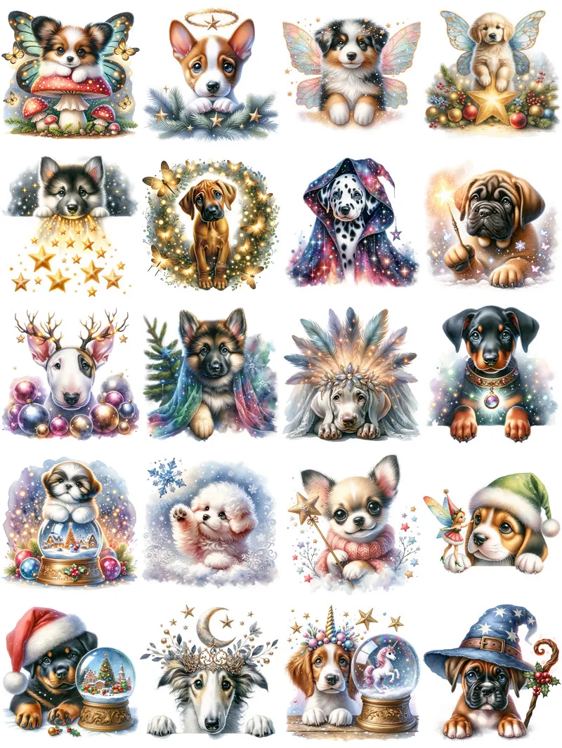 Christmas glowing dog Stickers Crafts And Scrapbooking stickers kids toys book Decorative sticker DIY Stationery