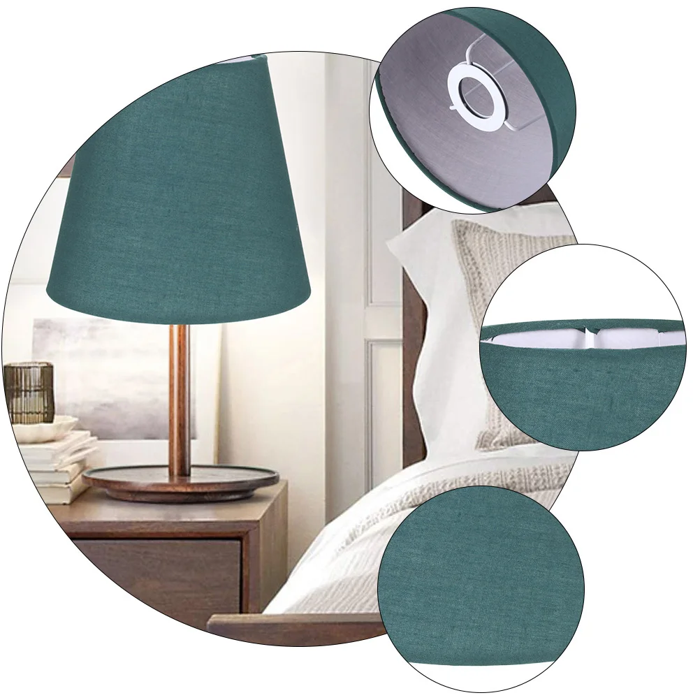 

3pcs Cloth Lamp Shade Linen Fabric Table Lamp Cover for Bedroom Living Room Black Retro Home Decorative Warm Atmosphere