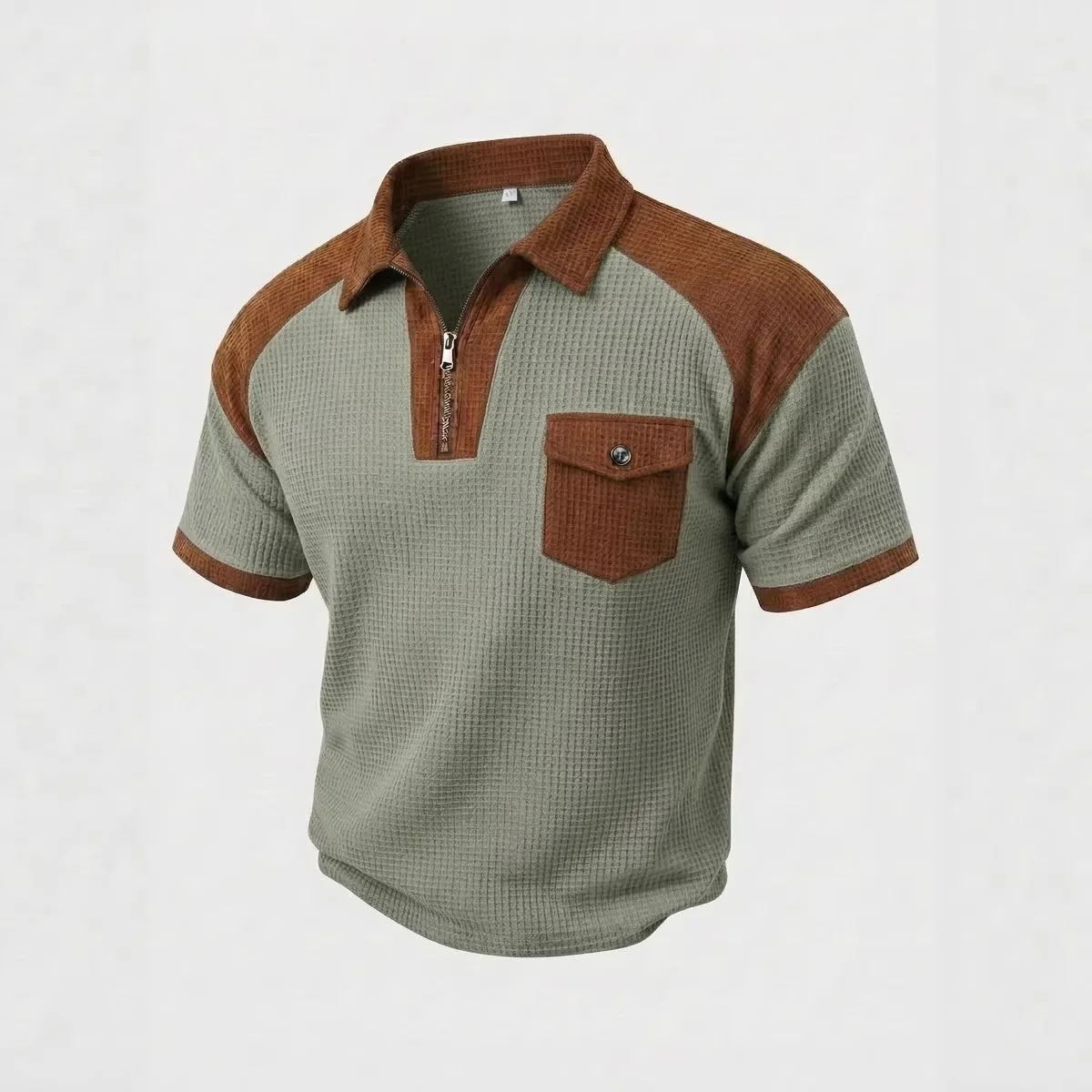 Summer men's new waffle fabric, lightweight, breathable, loose and soft