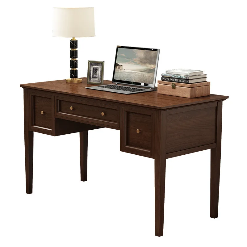 

Nordic solid wood desk simple modern ash wood walnut desk student dresser
