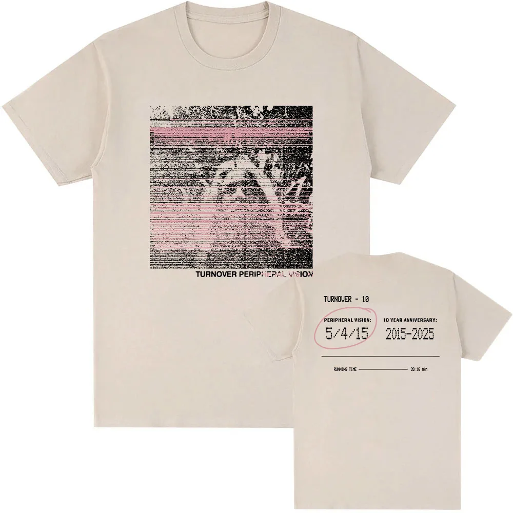 

PERIPHERAL VISION Album Art Tshirts TURNOVER Band Tees Short Sleeve Summer Male T-shirt Grunge Unisex Streetwear Men Women Shirt