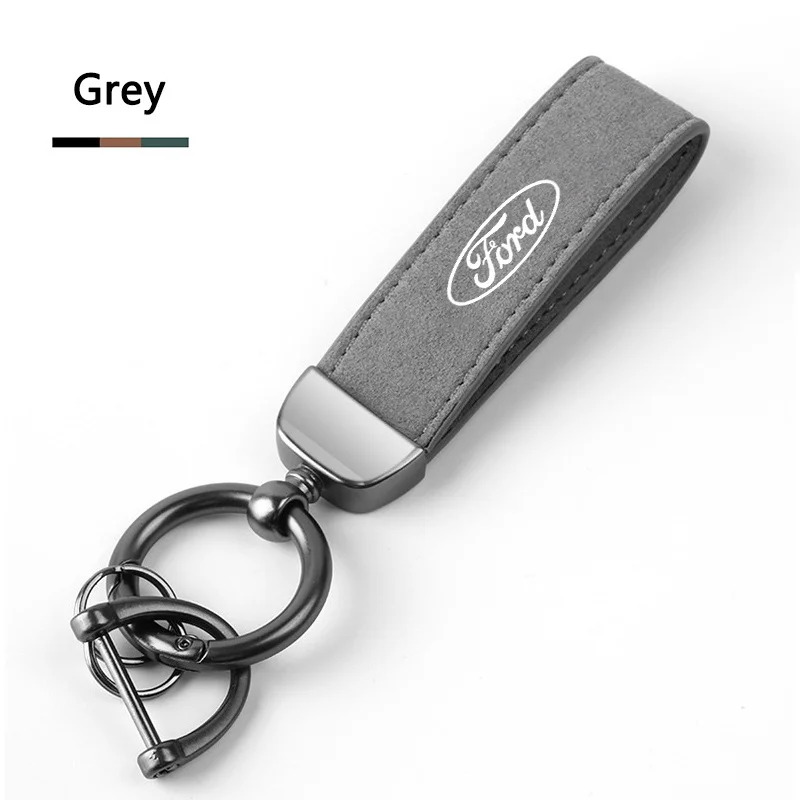 Suede Car Keychain Vintage Leather Zinc Alloy Key Ring for Ford Ranger S-Max Focus Galaxy Mondeo Transit Tourneo Custom Ranger