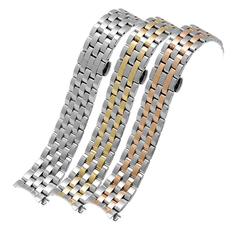 18MM 19MM 20MM 21 22MM For Citizen Tissot Casio Longines MIdo Rossini Stainless Steel WatchStrap Men and Women Curved Watchband