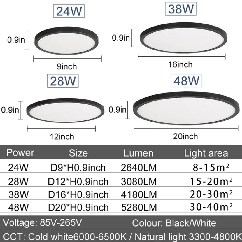 Imagem -06 - Grande Lâmpada do Teto Led com Controle Remoto App Luminárias Inteligentes Quarto Sala de Estar Interior Ultra-fino 20in Tamanho