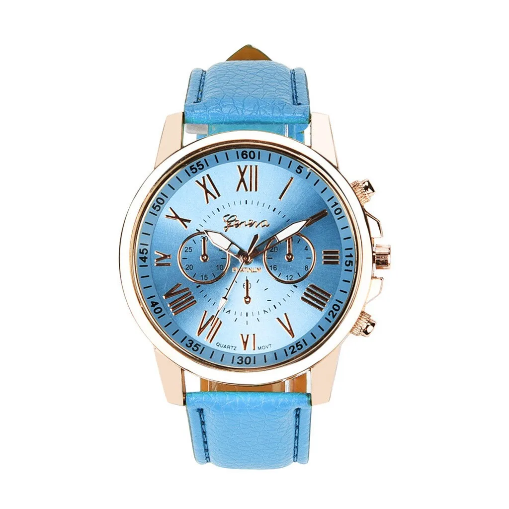 

Women'S Watch Fashion Simple Ladies Wristwatch Roman Numerals Faux Leather Analog Quartz Watch For Women Montre Pour Femme