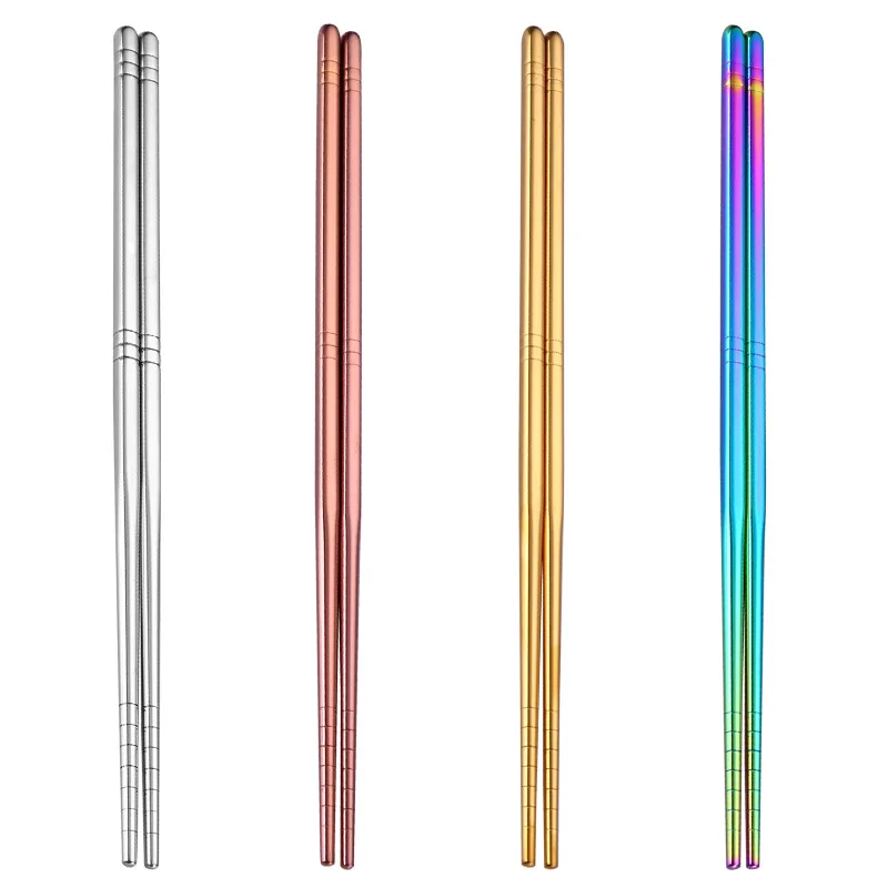 1 Pair Stainless Steel Non-Slip Chopstick 304 Metal Chopstick Sushi Sticks Korean Japanese Food Chinese Chopsticks Kitchen