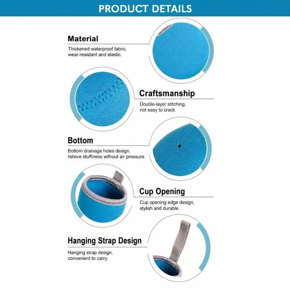 Washable 550/420M Insulated Bottle Cover With Handle Heat‑insulated Water Bottle Sleeve Solid Color Cup Protector