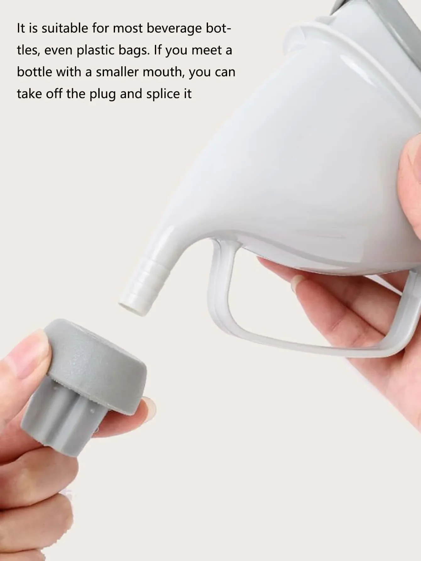 قطعة واحدة من مبولة البلاستيك المحمولة باللون الرمادي، قمع مبولة بلاستيكي للأماكن الخارجية، أساسيات السفر