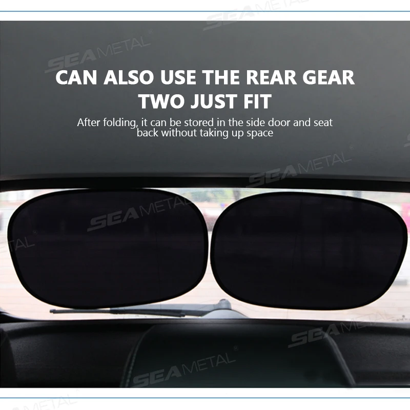 SEAMETAL 2PCS Car Electrostatic Sunshade UV Protector Self Adhesive Car Side Window Mesh Sun Visor Summer Protection Film 50x30 image 2