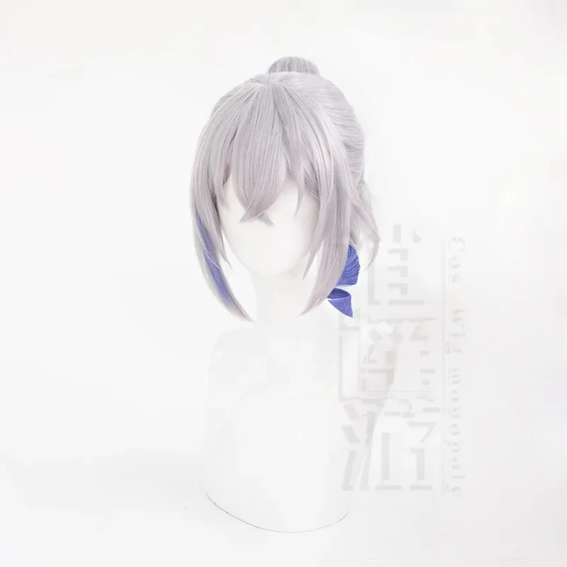 Silver Wolf Cos Wig 85CM Gradient Color Long Heat-resistant Synthetic Hair Halloween Party Anime Cosplay Wigs+wig Cap