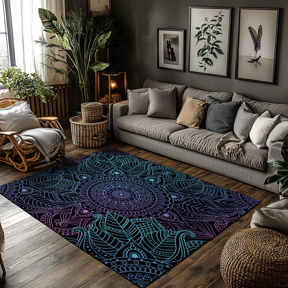 

Коврик в стиле бохо, ковер с мандалой, медитативный домашний декор, духовный напольный коврик, дизайн дзен, современная гостиная, абстрактный узор, мирный V