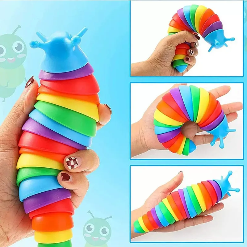 Juguete Sensorial Antiestrés de Baba de Caracol 3D de 18 cm para Niños, Divertido Juguete de Descompresión con Diseño Creativo de Oruga