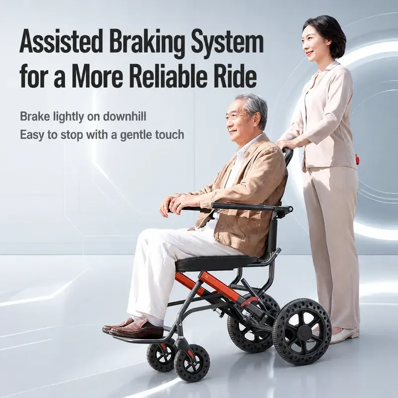 Palm Bird Manual Wheelchair Special Folding Light for the Elderly Small Travel Aid Portable Scooter Trolley