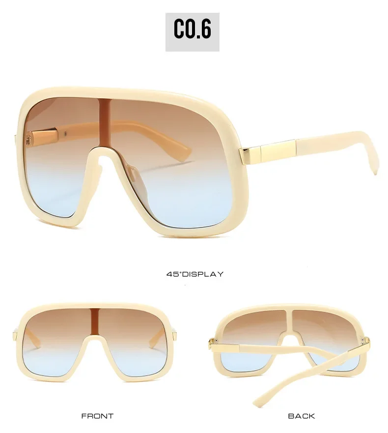 Mode One Piece Shield Sonnenbrille für Frauen Vintage Big Frame Maske Gradient Sonnenbrille Damen Outdoor Driving Shades Uv400 – Detail 19